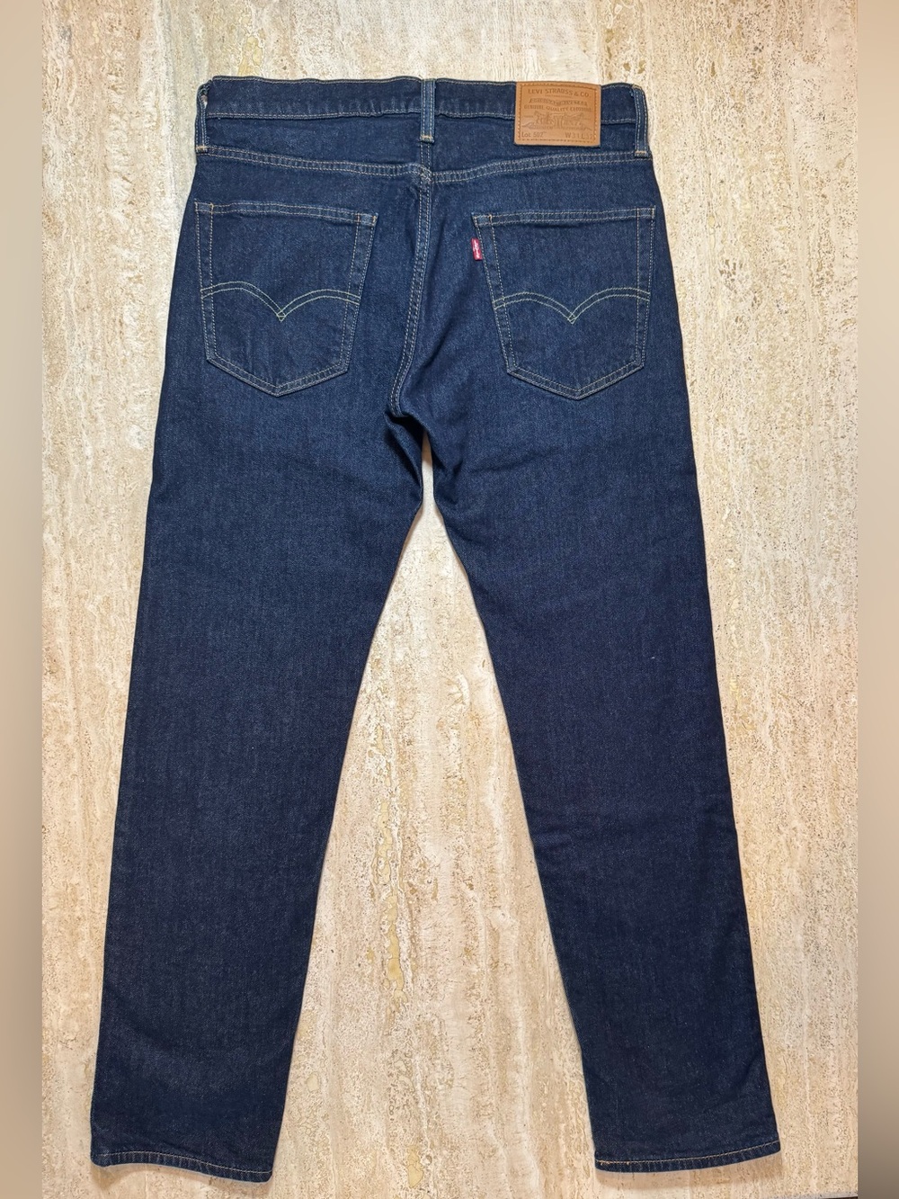Levi's 502 Men's Jeans 31x32 Regular Taper Fit Dark Wash Blue Stretch Denim